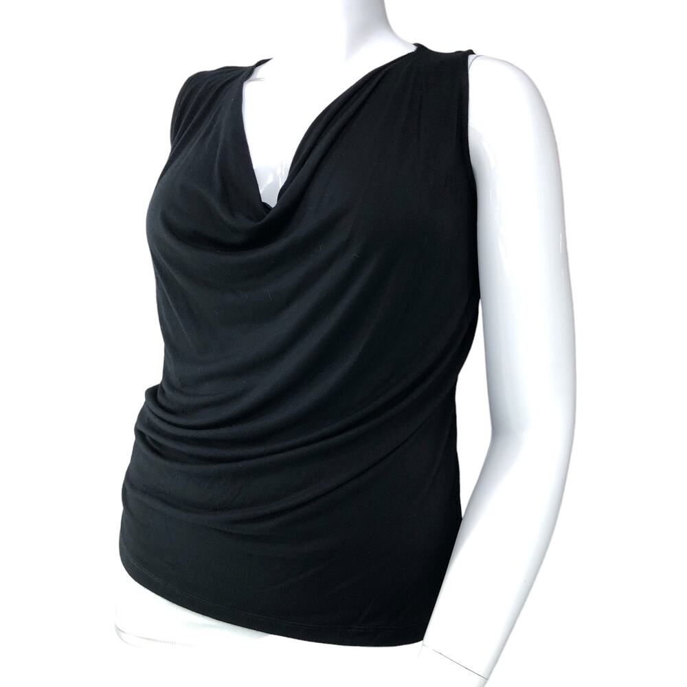 Emil Rutenberg Womens Size M Belaire Cowl Neck Tank Blouse Sleeveless Black NEW